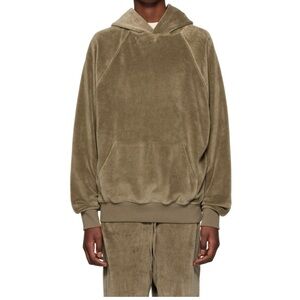 fear of god essentials velour hoodie